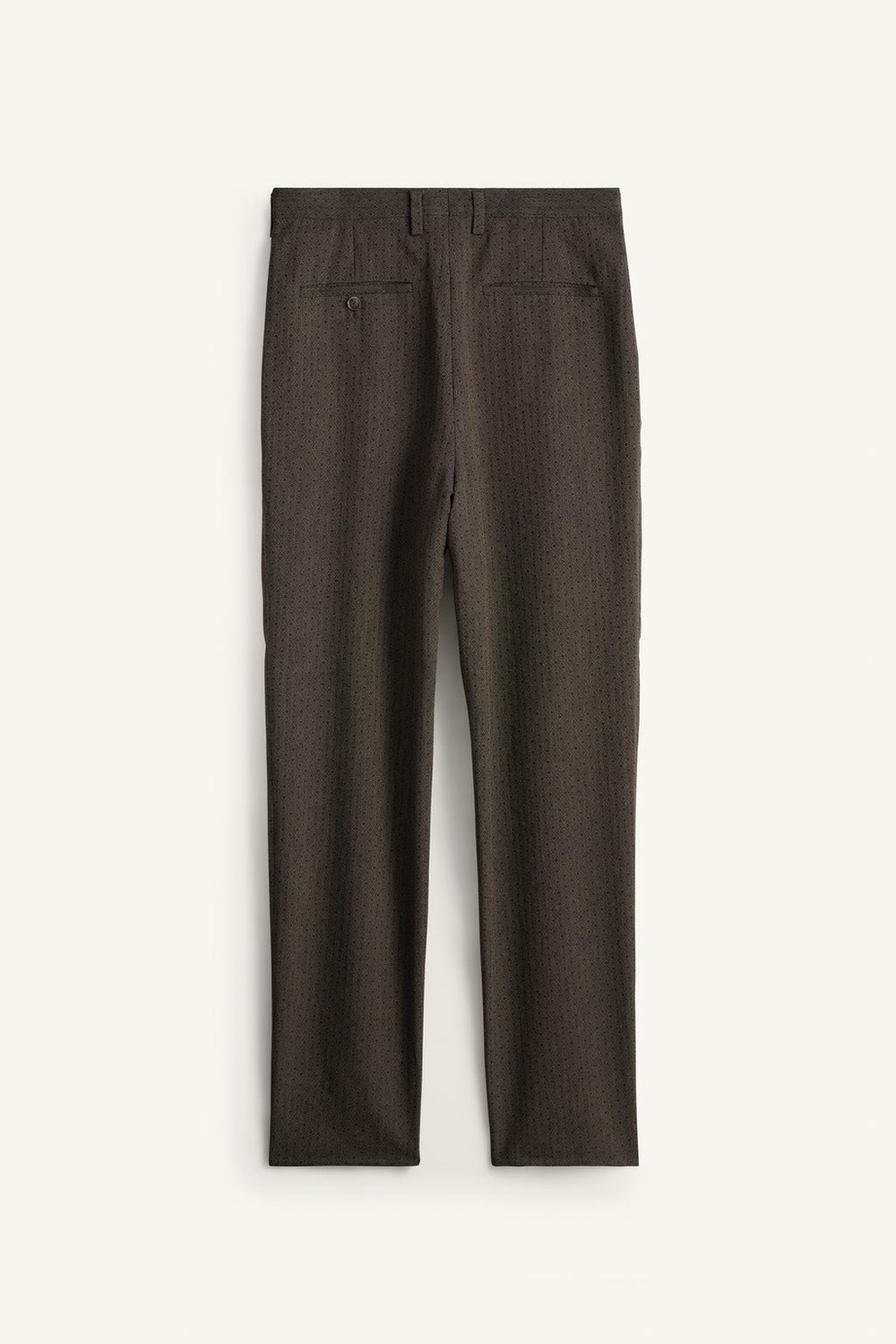 ZARA ЖАККАРДОВЫЕ БРЮКИ В СКЛАДКУ С ГЕОМЕТРИЧЕСКИМ РИСУНКОМ, КОРИЧНЕВЫЙ