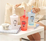 Стакан для напитков с трубочкой BT21 Tata,  лицензионная серия