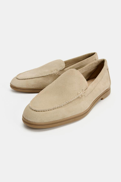 ZARA ЗАМШЕВЫЕ ЛОФЕРЫ, ЦВЕТ ЛЬДА