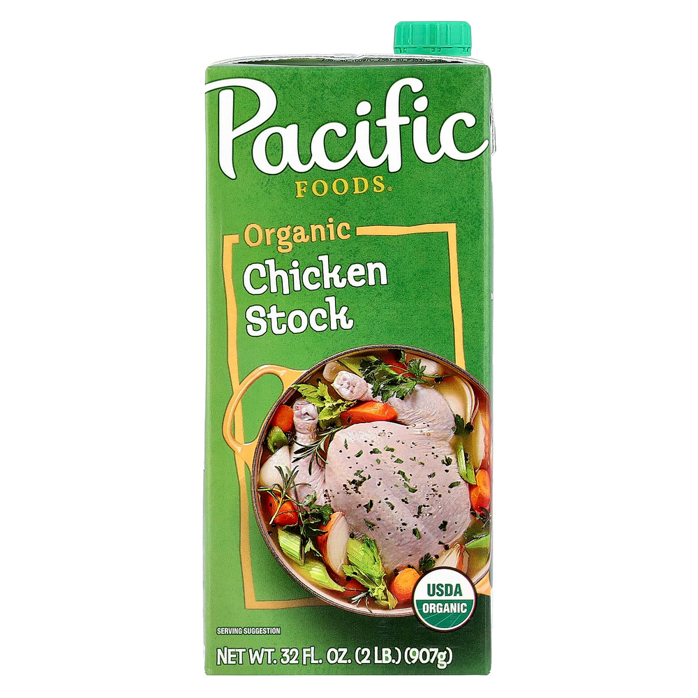 Pacific Foods, органический куриный бульон, 907 г (32 унции)
