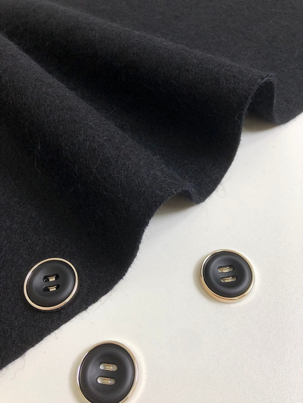 Пальтовая лоден, черный C022, шерсть 620г/м2