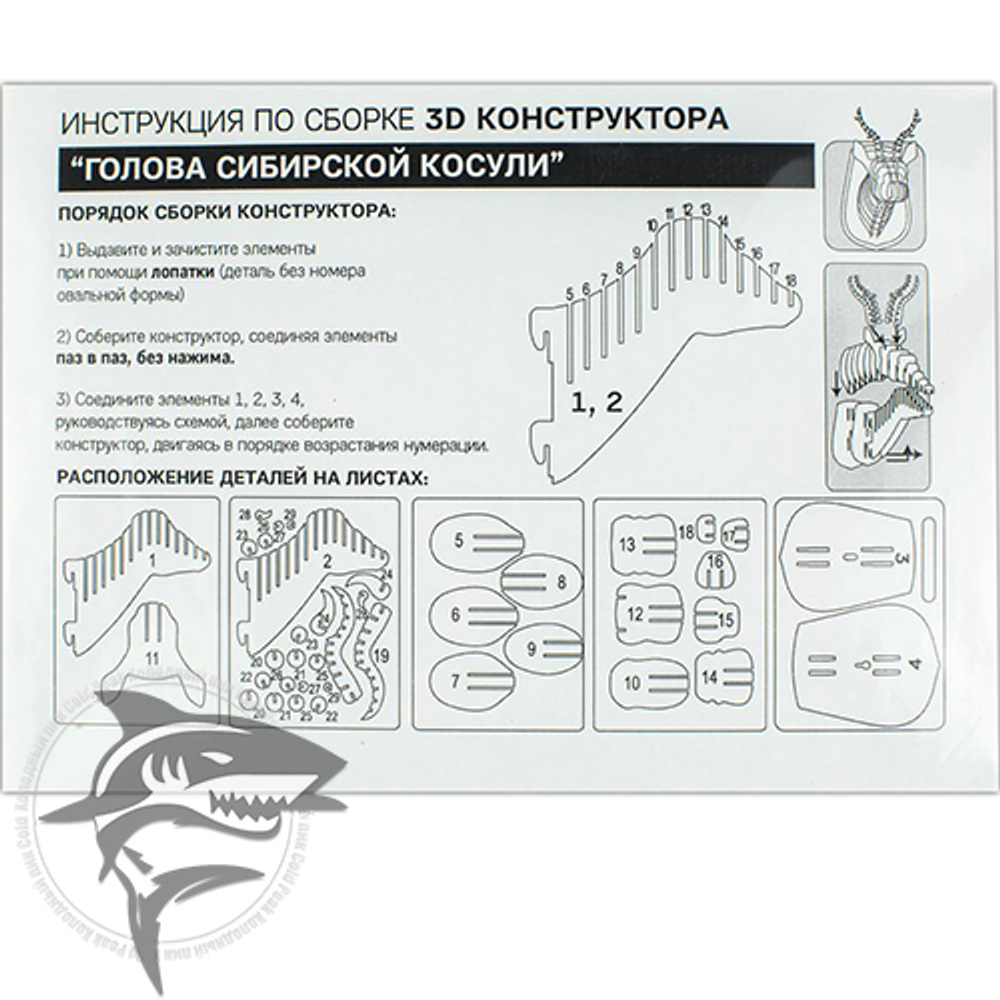 Конструктор “Голова сибирской косули”