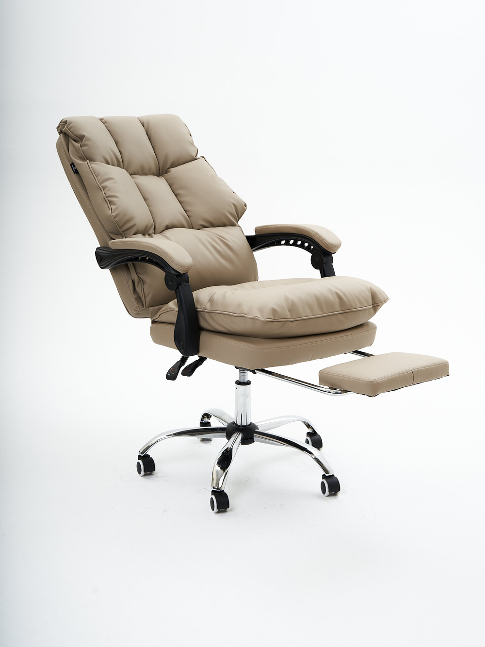 Компьютерное офисное мягкое кресло KRESLO COMFORT Premium, экокожа, цвет: бежевый