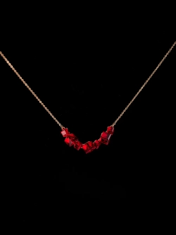 Колье дуга Мираж с красными кристаллами Swarovski