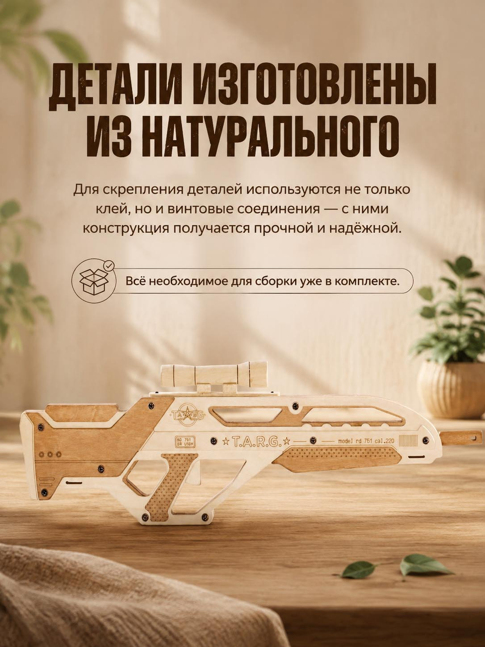 Деревянный конструктор Полуавтоматический карабин INVADER (TARG)