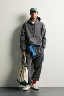 ZARA БАЗОВЫЕ СПОРТИВНЫЕ БРЮКИ, ТЕМНЫЙ АНТРАЦИТ