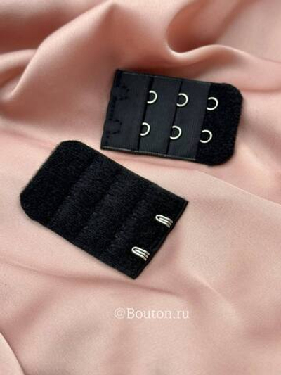 Расширитель для бюстгальтера черный 2 ряда 6 петель 2 крючка 3х5 см