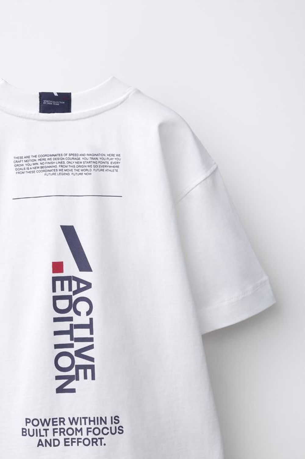 ZARA СПОРТИВНАЯ ФУТБОЛКА С ЛОГОТИПОМ, БЕЛЫЙ