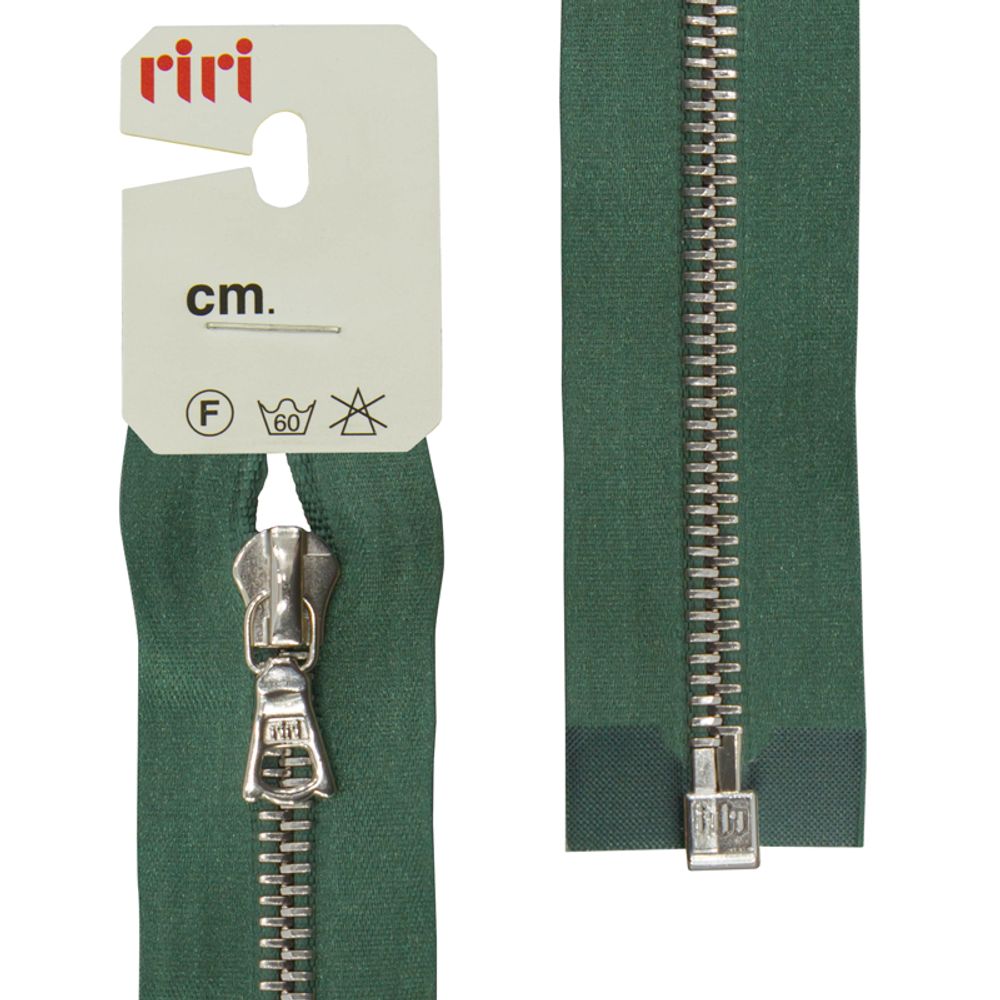 Молния металл RIRI Т6 (6 мм) 1 зам., разъем., 70 см, Ni, атласная тесьма, цв.5861, зеленый холодный, 1 шт Молния металл RIRI Т6 (6 мм) 1 зам., разъем., 70 см, Ni, атласная тесьма, цв.5861, зеленый холодный, 1 шт