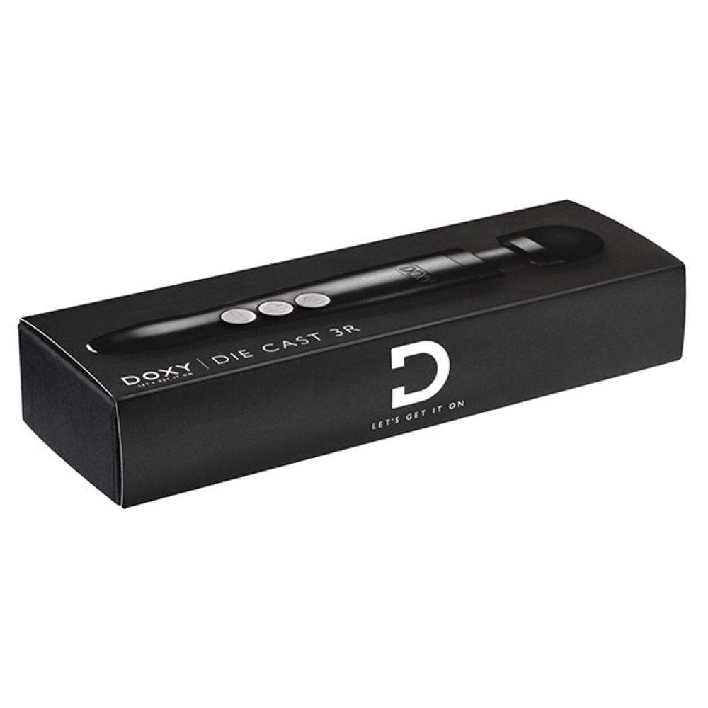 Матово-черный беспроводной вибратор-вонд 28см Doxy Die Cast 3R Massage Wand Matte Black