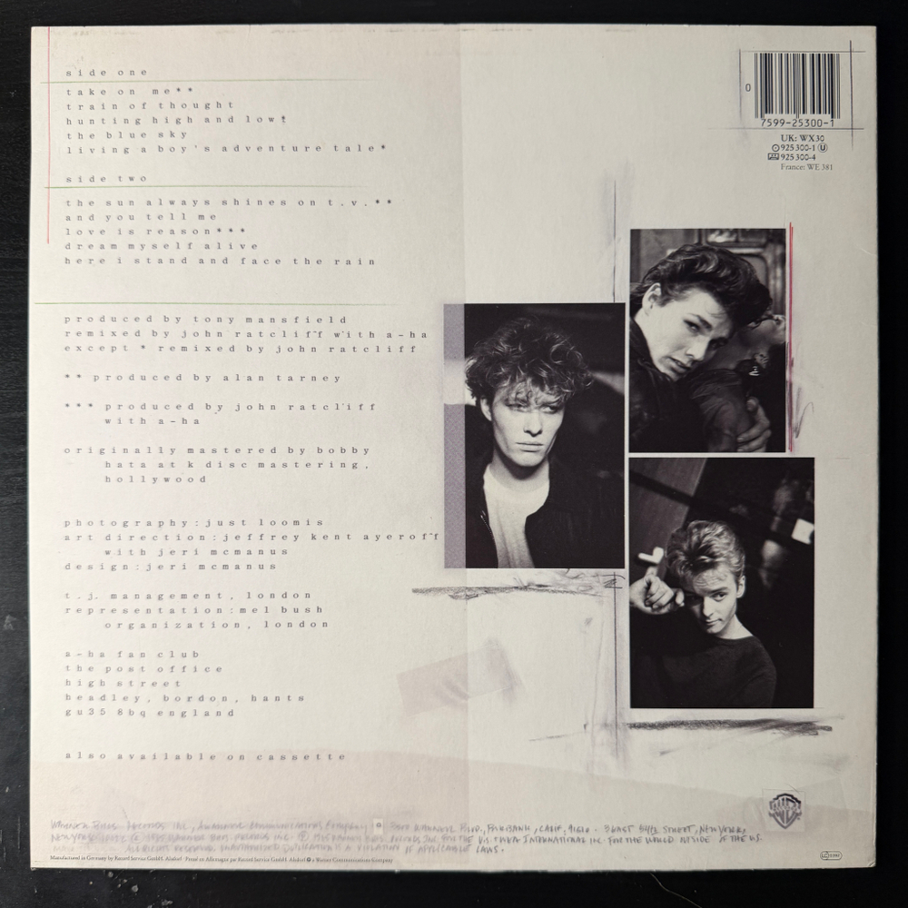 a-ha ‎– Hunting High And Low (Германия 1985г.)