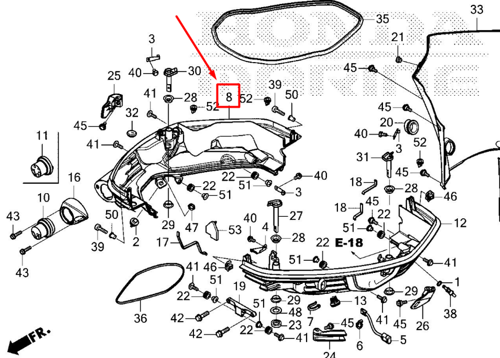 40101-ZVT-000 CASE, R. ENGINE (LOWER)