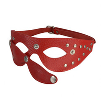 Красная кожаная маска со съёмными шорами Sitabella BDSM Accessories 3080-2