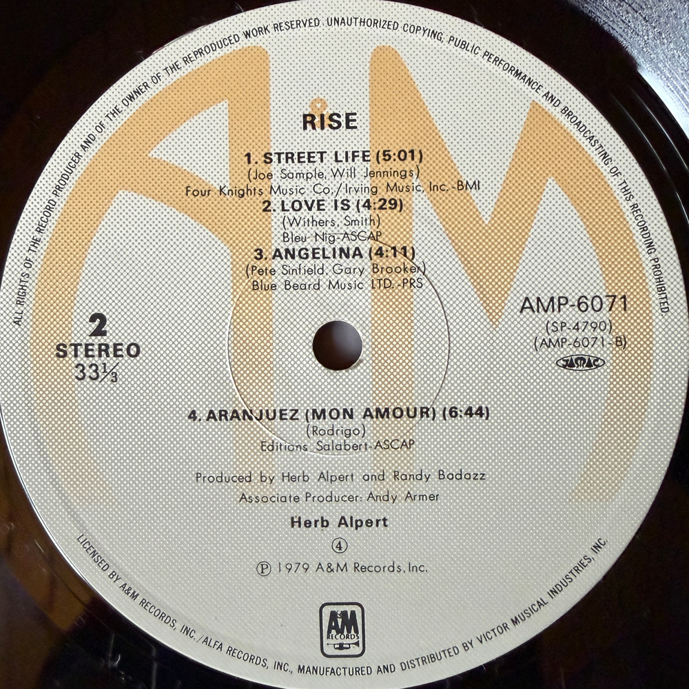 Виниловая пластинка Herb Alpert ‎– Rise LP