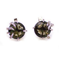 Серьги серебро 925° — Фианит тонированный