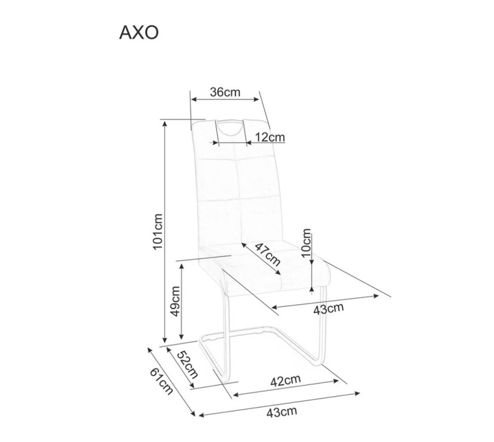 Стул SIGNAL AXO Velvet Bluvel 14 серый/черный