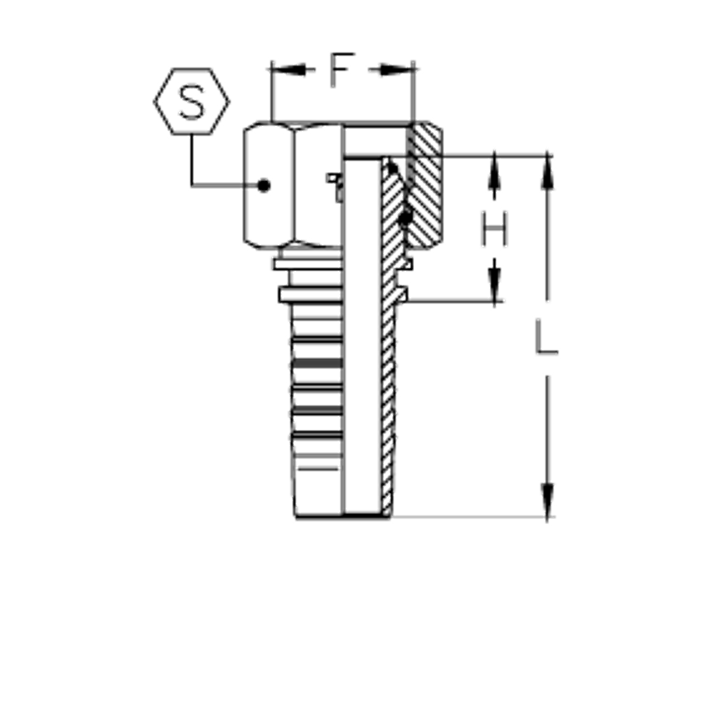 Фитинг DN 25 BSP (Г) 1.1/4 (90) (накидная гайка) (o-ring)
