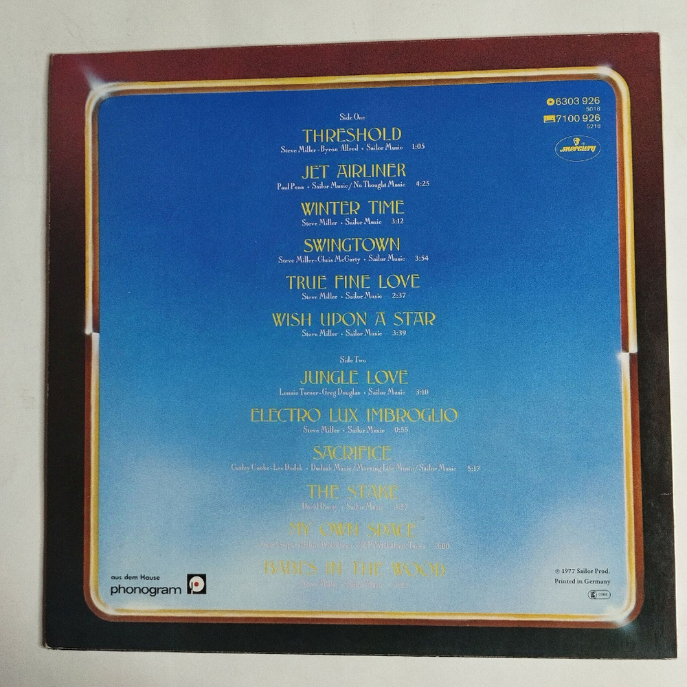 Винтажная виниловая пластинка LP The Steve Miller Band Book Of Dreams (Germany 1977)