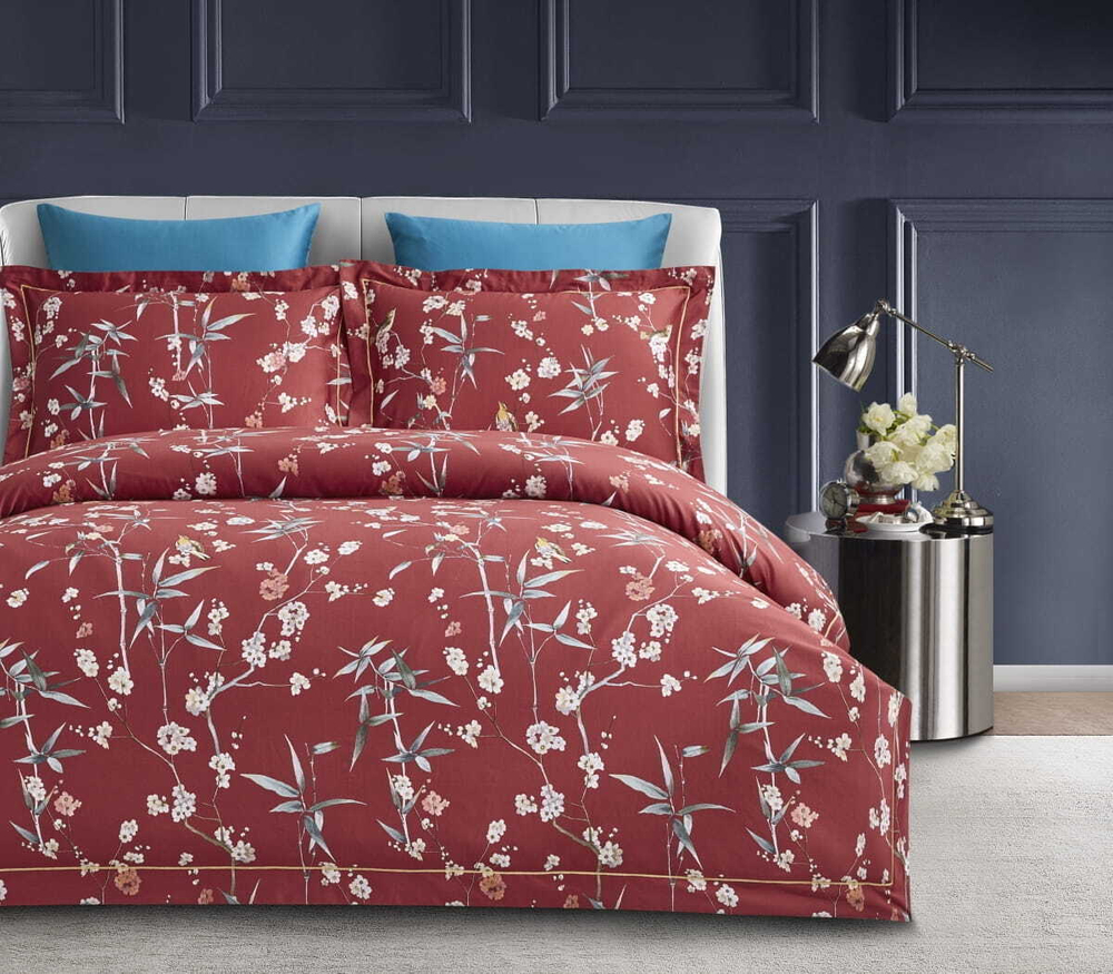 Постельное белье 2 спальное евро Arya home Exclusive Hera красное