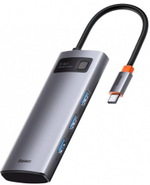 Baseus Type-C HUB Metal Gleam Series 5-in-1 Multifunctional (CAHUB-CX0G) серый