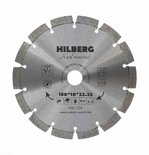 Диск алмазный отрезной 180*22,23 Hilberg Hard Materials Лазер HM104