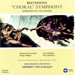 Ludwig van Beethoven, Elisabeth Schwarzkopf, Marga Hoffgen, Ernst Haefliger, Otto Edelmann, Wiener Singverein, Philharmonia Orchestra, Herbert von Karajan — "Choral Symphony" (LP)