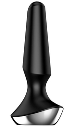 Черная анальная пробка с вибрацией Satisfyer Plug-ilicious 2 - 14 см. (Цвет: черный)