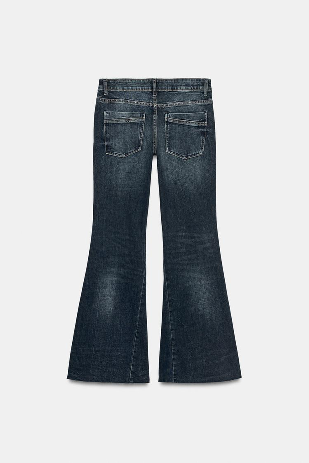 ZARA ДЖИНСЫ TRF FLARE EXTRA CONFORT С НИЗКОЙ ПОСАДКОЙ, СИНИЙ