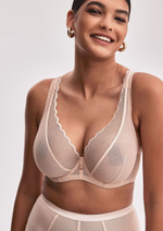Телесный бюстгальтер-бралетт с мягкими чашками +size Chita (Размер: 95D) (Цвет: телесный)
