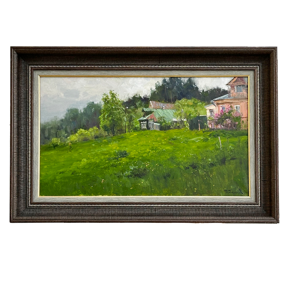 Плотников В. В. Этюд в дождливый день. Село Любец. Холст, Масло. 2023 г.