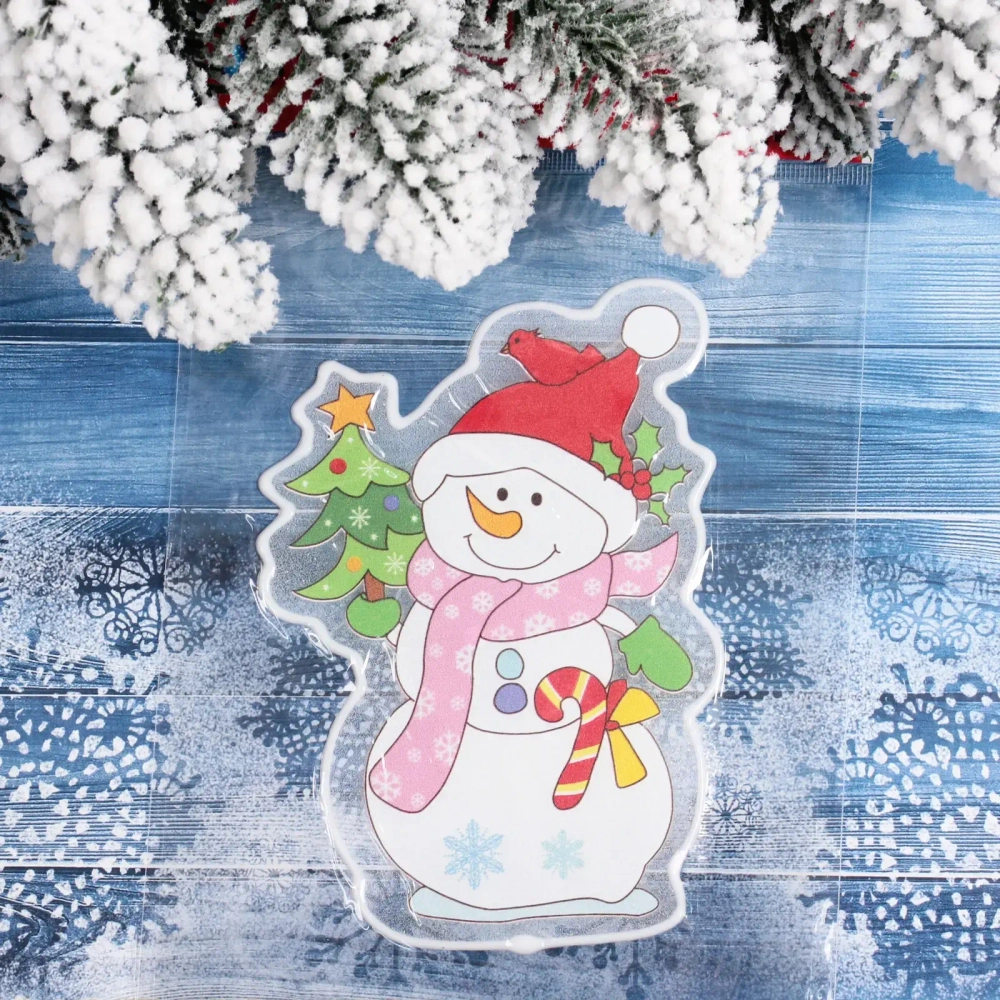 Наклейка на стекло «Снеговичок с ёлочкой» 15*20 см