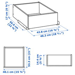 IKEA KOMPLEMENT  (ИКЕА КОМПЛЕМЕНТ)  -  Ящик - тёмно-серый 50x58 см