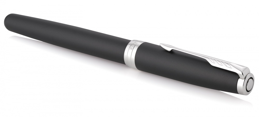 Ручка роллер Parker Sonnet Matte Black CT 1931523, стержень: F, цвет чернил: black, в подарочной упаковке