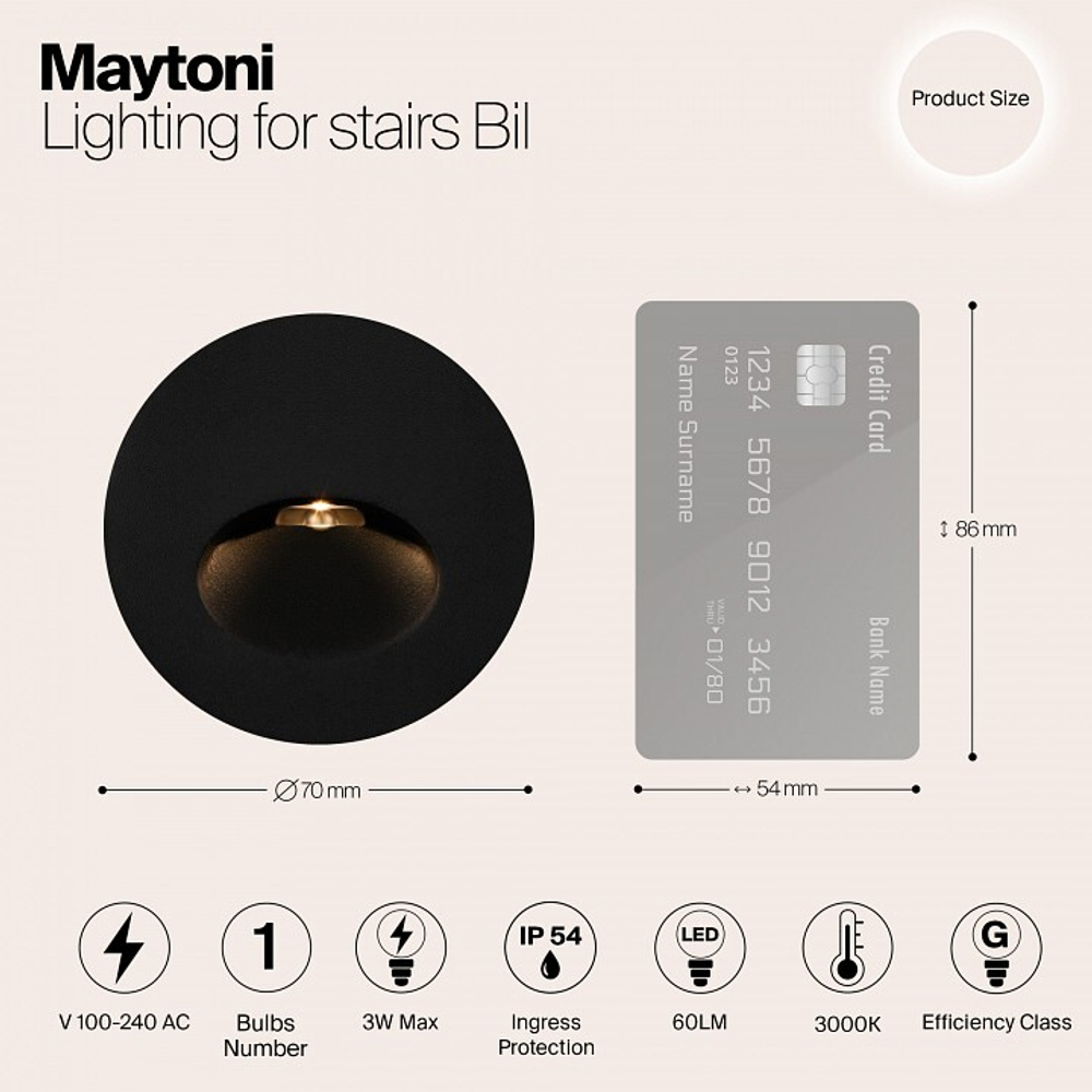 Встраиваемый светильник Maytoni Bil O015SL-L3B3K