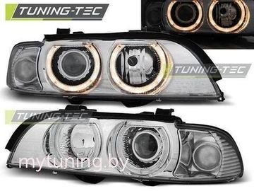Передние фары Bmw 5 E39 angel eyes D2S/H7 chrome
