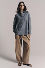 ЛЬНЯНЫЕ БРЮКИ С ЗАЩИПАМИ — ZW COLLECTION — ZARA