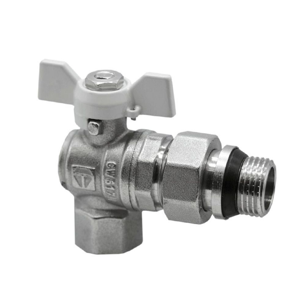 Кран шаровый со сгоном угловой 1/2" бабочка HLV Кран шаровый со сгоном угловой 1/2" бабочка HLV