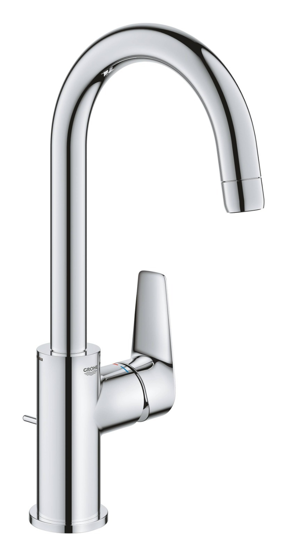 Смеситель для раковины Grohe Start Edge, размер L, EcoJoy и ограничитель температуры, рычажный донный клапан (23776001)