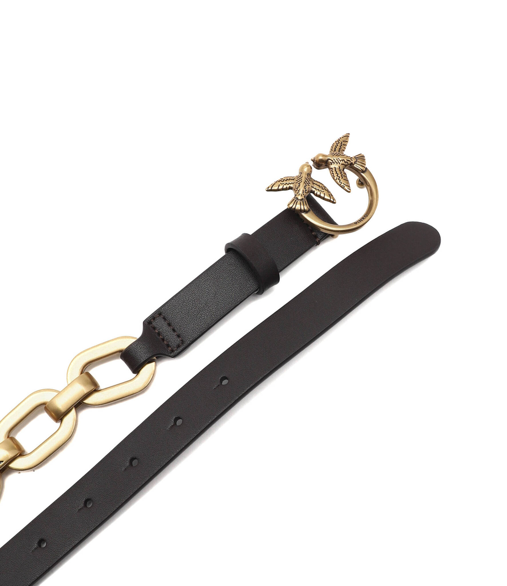 кожаный ремень love day macro chain h2 belt v Pinko - коричневый(1H212X Y5H7)