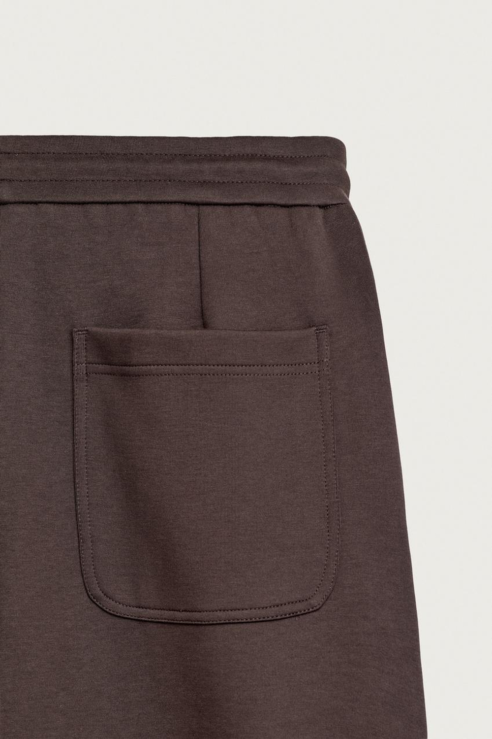 ZARA БРЮКИ BALLOON FIT С ЗАЩИПАМИ, КОРИЧНЕВЫЙ