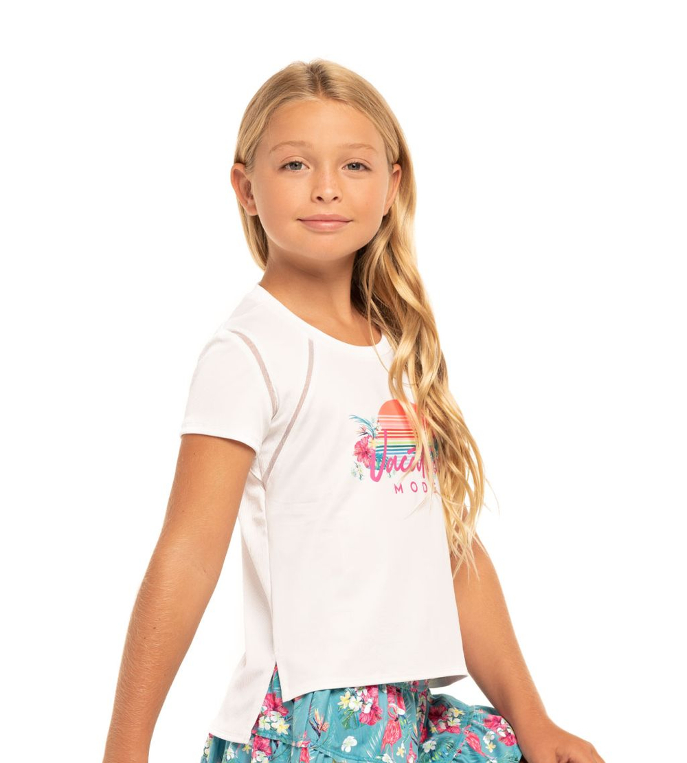 Женская теннисная футболка Lucky in Love Novelty On Vacay — multicolor