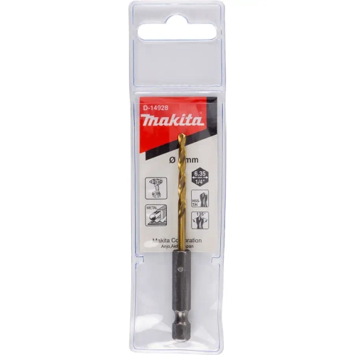 Сверло по металлу 3x33x81 мм HSS-TiN, 1/4" Makita D-14928