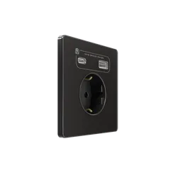 Розетка с USB A+C с заземлением и защитными шторками Systeme Electric Infinity Полярная ночь FSE001032