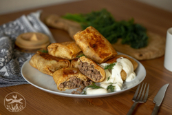Блинчики с мясом свинины породы мангалица