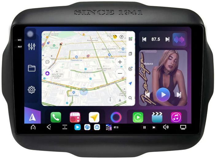 Магнитола для Jeep Renegade 2014-2021 - FarCar S500-TS20 монитор 9.5" 2K QLED на Android 14, Быстрейшая, CarPlay, 4G SIM-слот