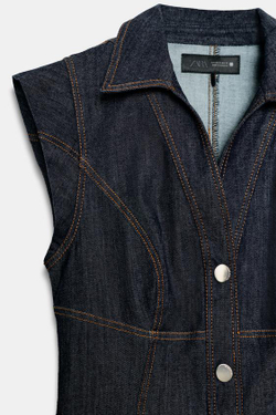 ZARA ДЖИНСОВОЕ ПЛАТЬЕ МИДИ Z1975, ИНДИГО