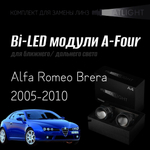 Bi led линзы 3.0 для фар на Alfa Romeo Brera 2005-2010, би лед линзы Statlight A-Four, комплект 2 шт