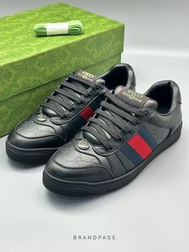 Кеды чёрные с красно-синей тесьмой от Gucci BP5-374930