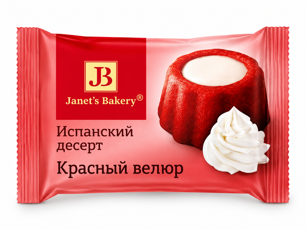 Десерт бисквитный Испанский Красный Велюр, Janets Bakery, 500 г