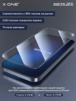 Сапфировое стекло iPhone 13 Pro Max/14 Plus X-ONE Sapphire 9H (upgrade) / фильтр динамика / установочный аппликатор